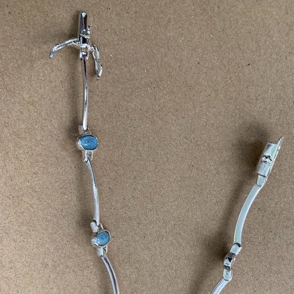 NWOT Genuine Silver (not plated)  and Opal Bracelet - Picture 4 of 6